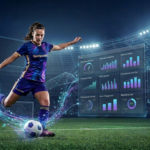 Illustration générée par IA montrant le rôle de la data dans le football féminin