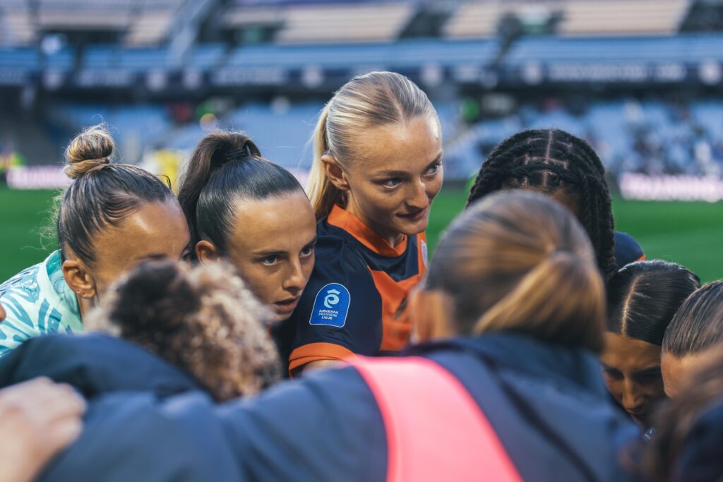 Les joueuses de Montpellier se concentrent avant le match