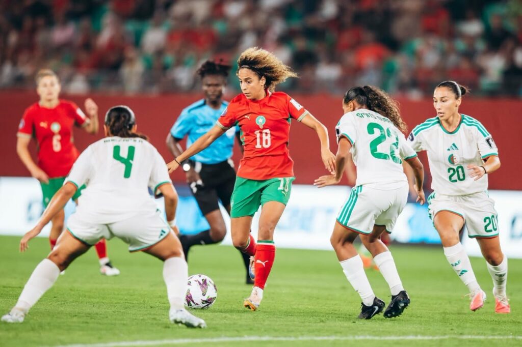 Sanaa Mssoudy pendant le match Maroc-Algérie